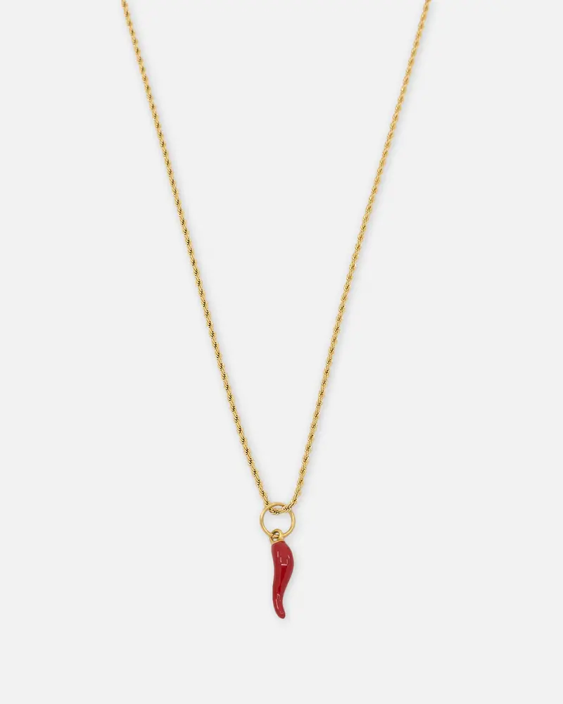 Saint Morta Chilli Rope Necklace Gold/Red 1