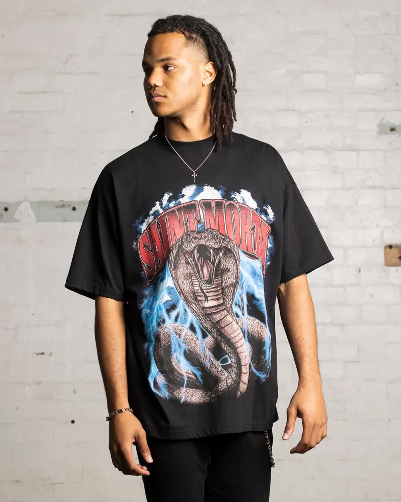 Saint Morta Cobra Boxy T-Shirt Black 1