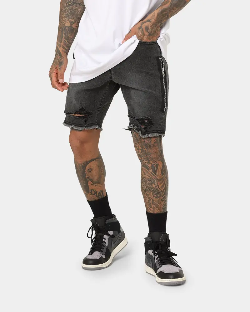 Saint Morta Codex Denim Shorts Vintage Black 1