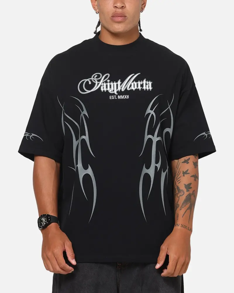 Saint Morta Consortium Boxy T-Shirt Black 1