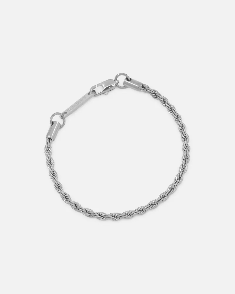Saint Morta Cross Pendant Rope Chain & Bracelet Bundle White Gold 3