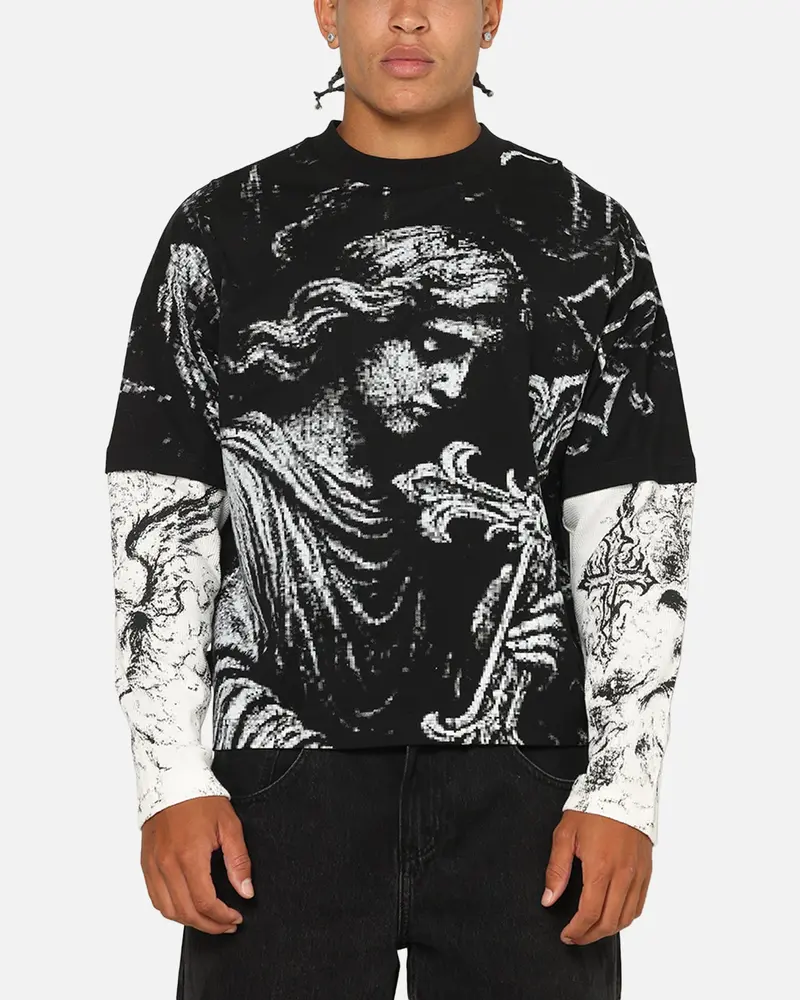Saint Morta Crossbearer Layer Long Sleeve T-Shirt Vintage Black 1