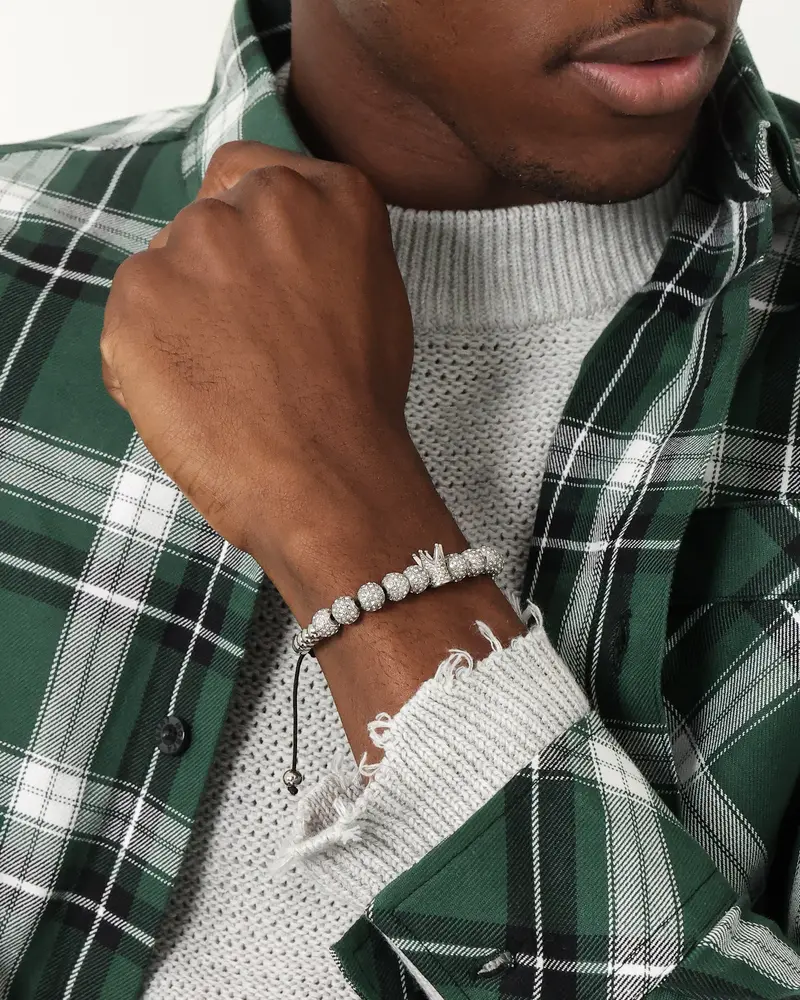 Saint Morta Crown Bracelet Iced White Gold 1