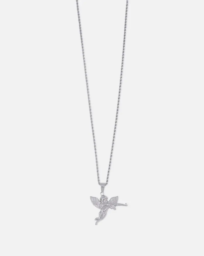 Saint Morta Cupid Pendant Chain White Gold 1
