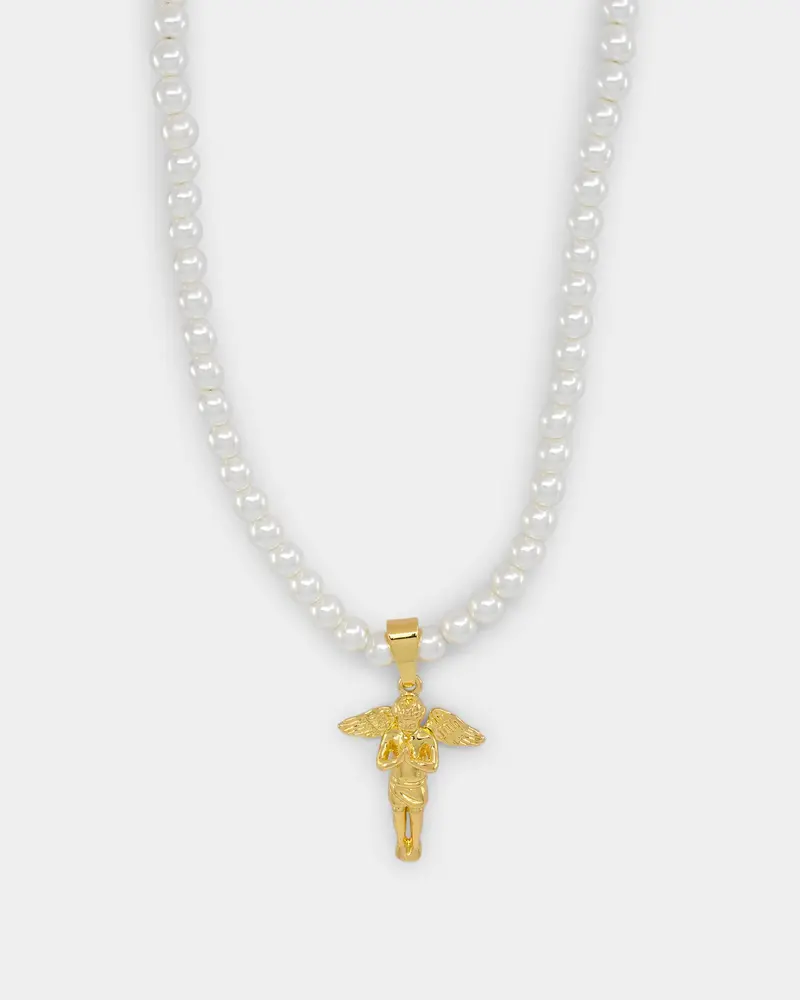 Saint Morta Cupids Pearl Necklace Gold 1