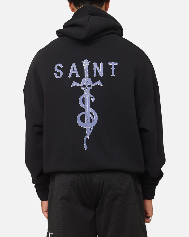 Saint Morta Daggers Boxy Hoodie Black/Purple 1