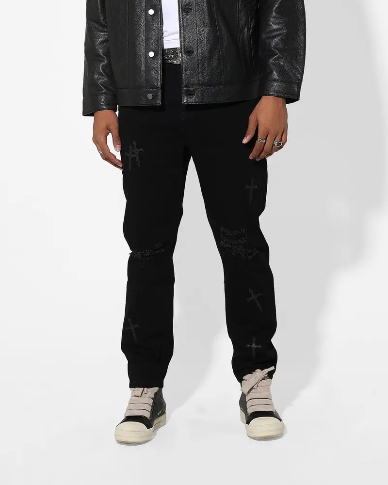 Saint Morta Daggers Relaxed Jeansblack 1