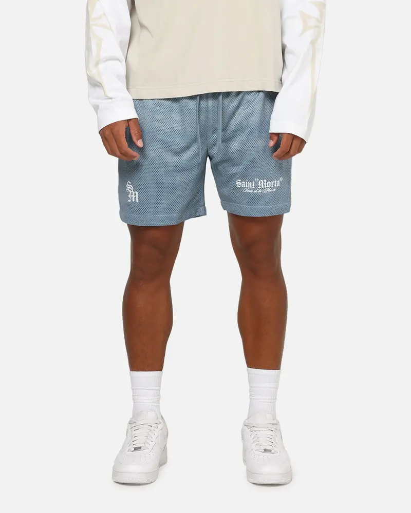 Saint Morta Dead Wash Mesh Shorts Denim Blue 1