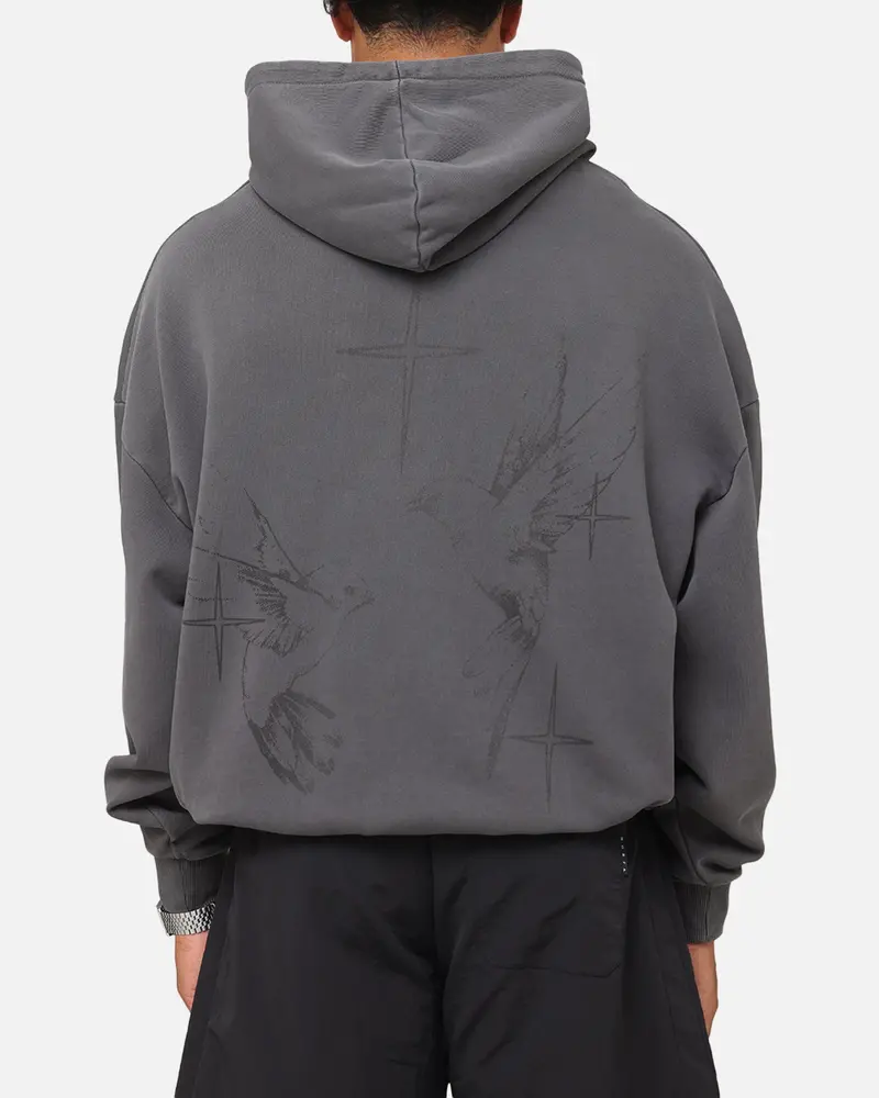 Saint Morta Destiny Rising Boxy Hoodie Washed Black 1