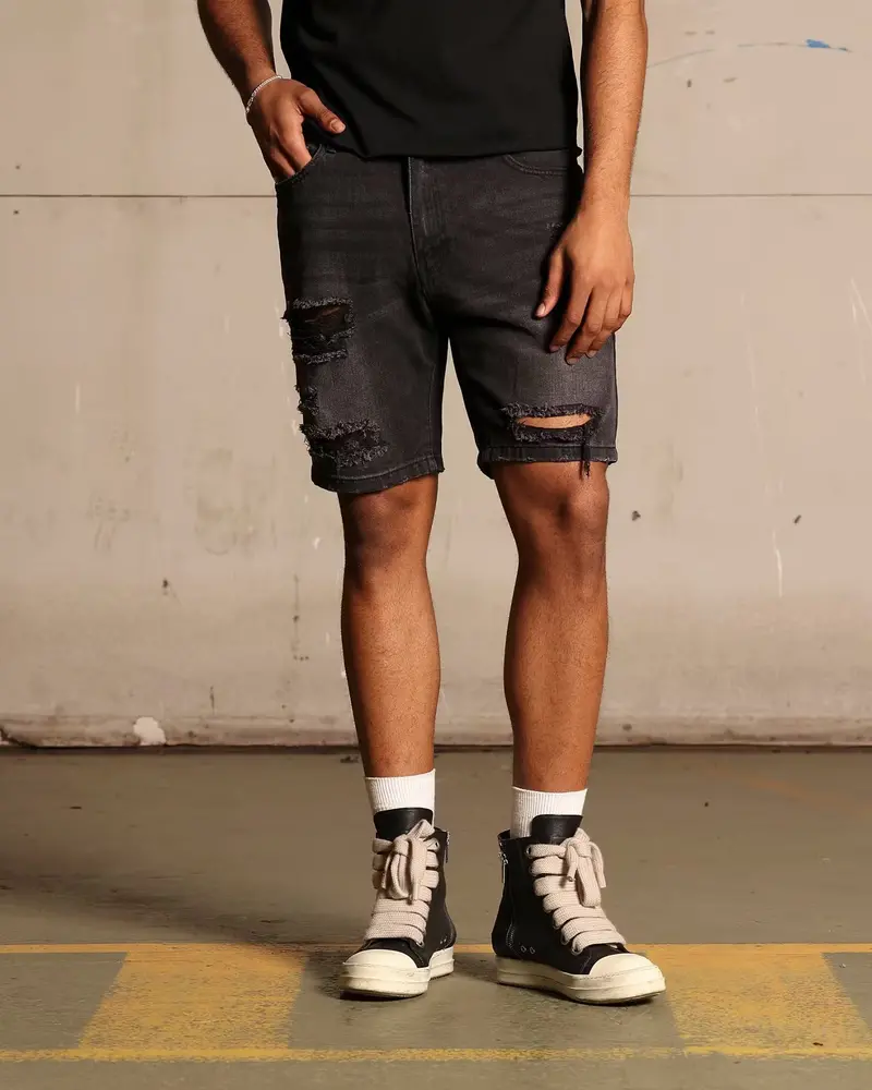 Saint Morta Destroyer Distressed Shorts Vintage Black 1