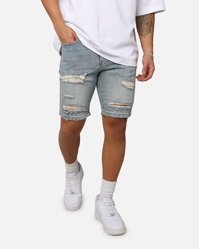 Saint Morta Destroyer Distressed Shorts Vintage Blue 1