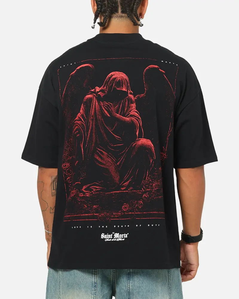 Saint Morta Divine Duty Mock Neck T-Shirt Black 1