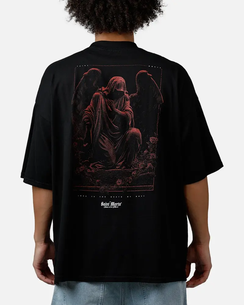 Saint Morta Divine Duty Mock Neck T-Shirt Black 1