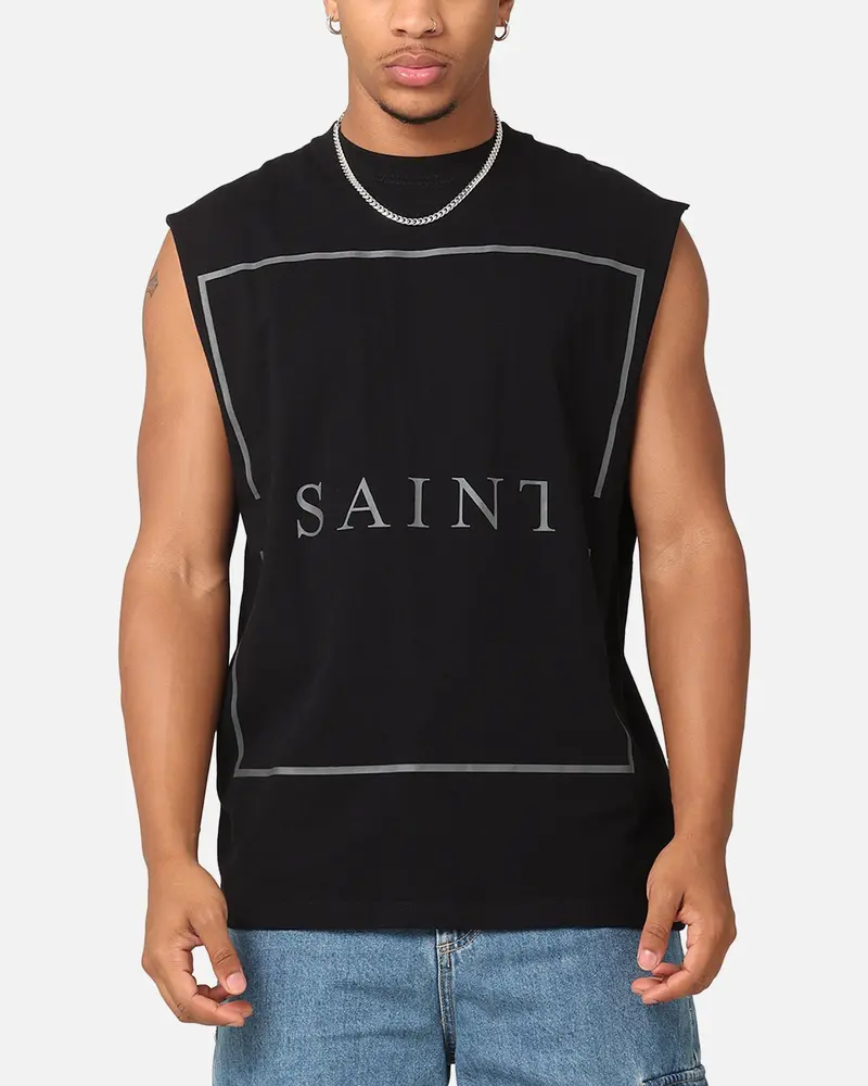 Saint Morta Division Oversized Muscle T-Shirt Black/Black 1
