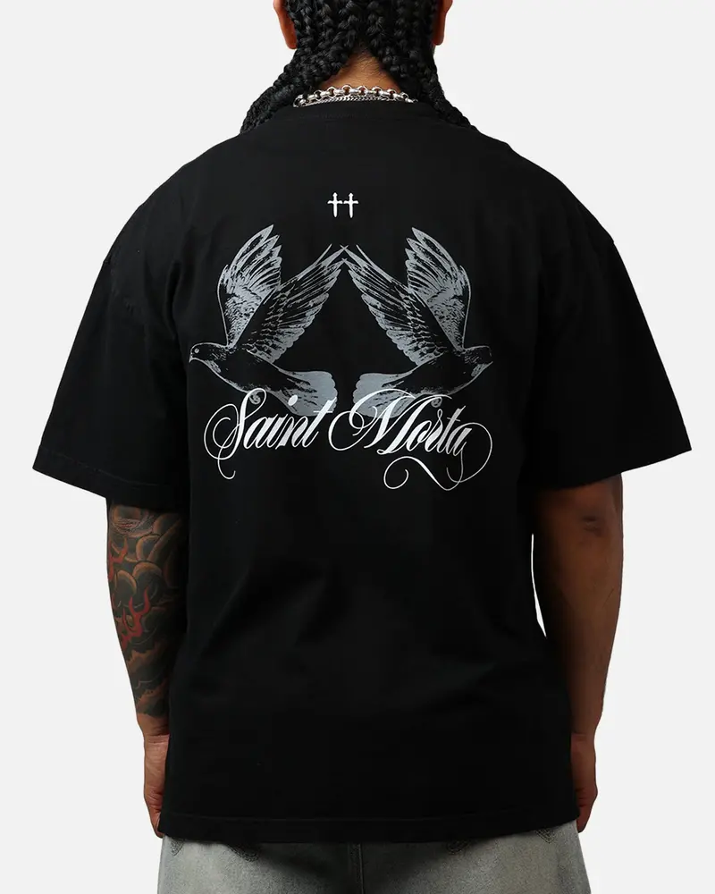 Saint Morta Dover Drop Shoulder T-Shirt Black 1