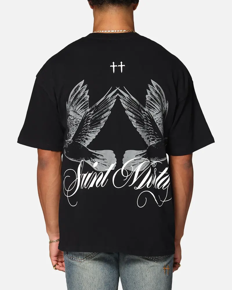 Saint Morta Dover Drop Shoulder T-Shirt Black 1