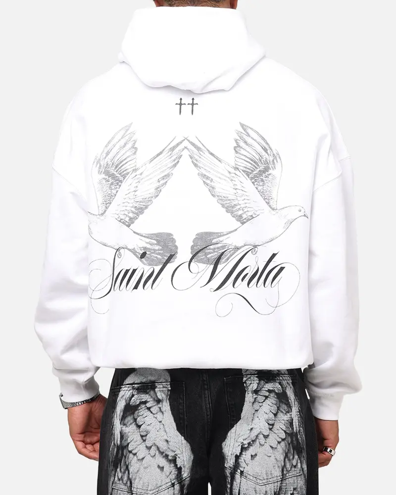 Saint Morta Doves Boxy Hoodie White 1