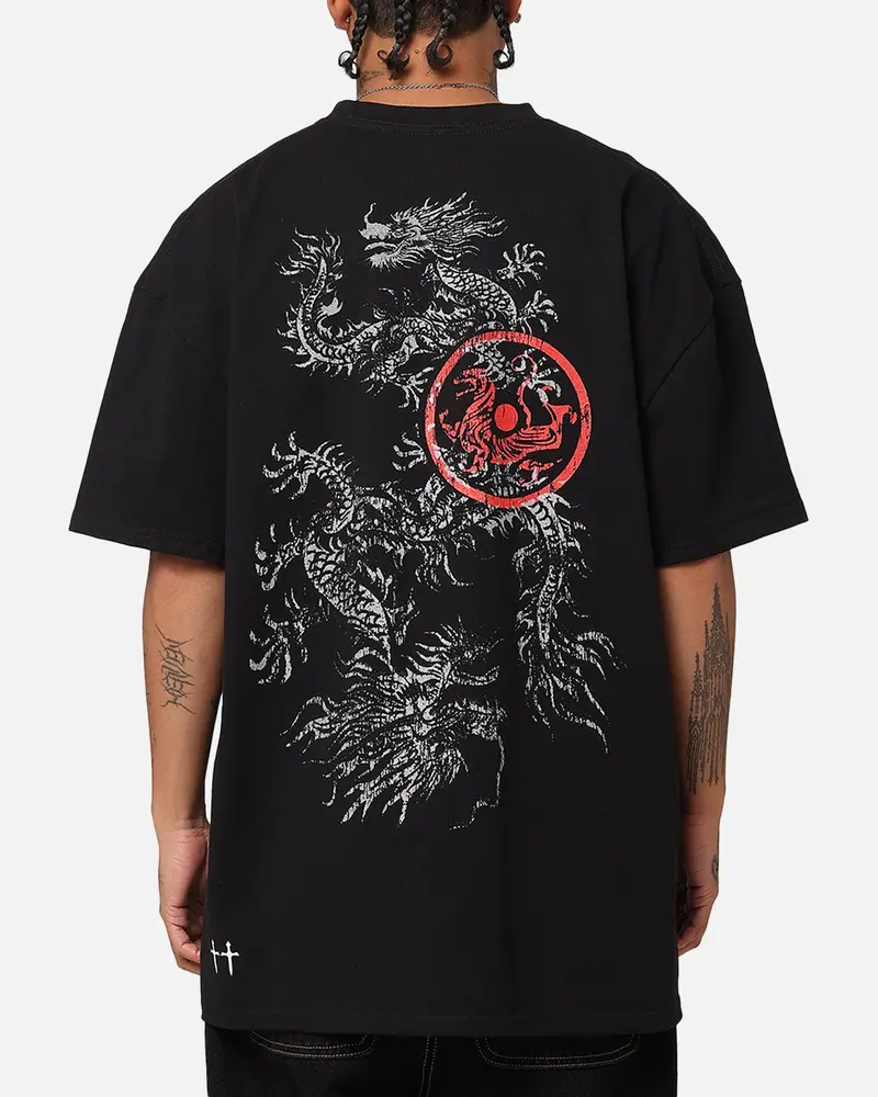 Saint Morta Dragon Heavyweight T-Shirt Black 1