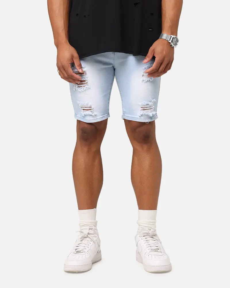 Saint Morta Dynasty Thrash V2 Denim Shorts Pale Blue 1