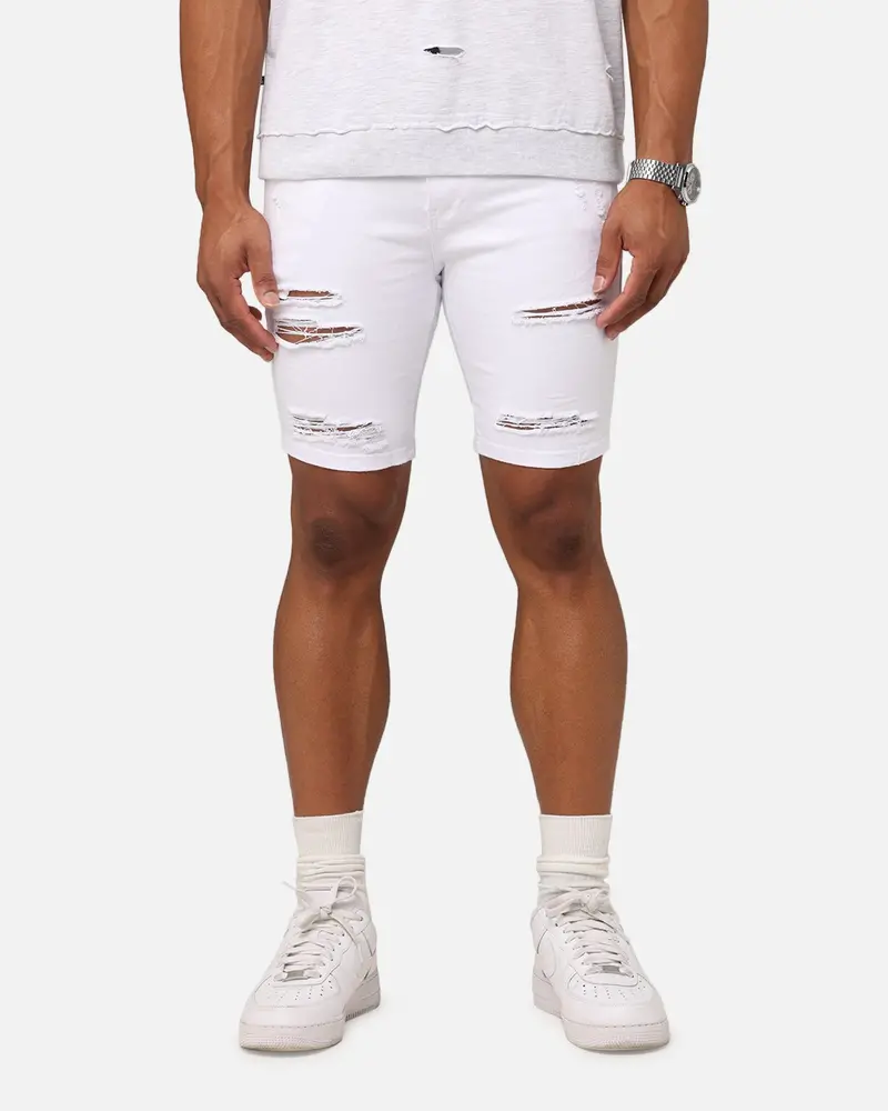 Saint Morta Dynasty Thrash V2 Denim Shorts White 1