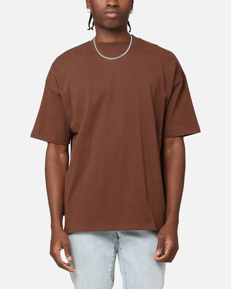Saint Morta Emboss Boxy T-Shirt Dark Brown 1