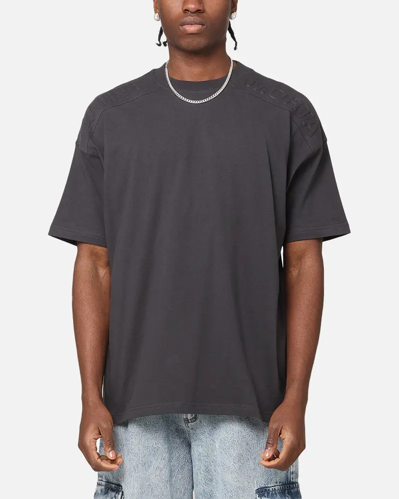 Saint Morta Emboss Boxy T-Shirt Dark Grey 1