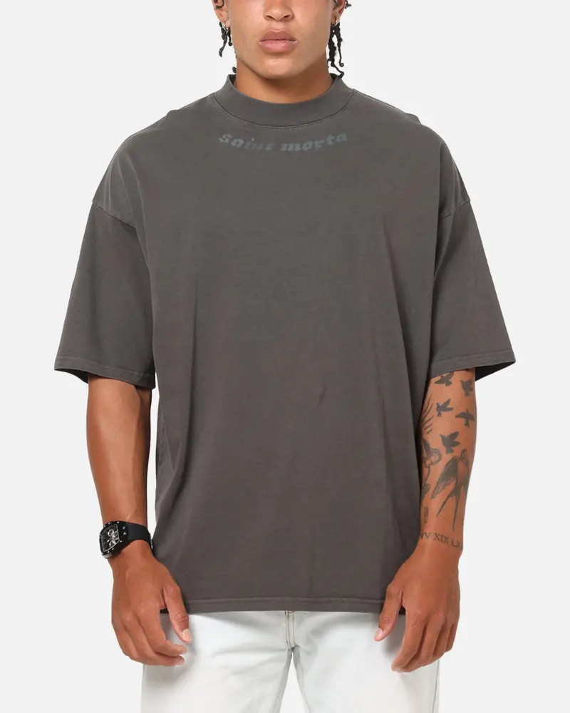 Saint Morta Fade Away Boxy T-Shirt Black Wash 1
