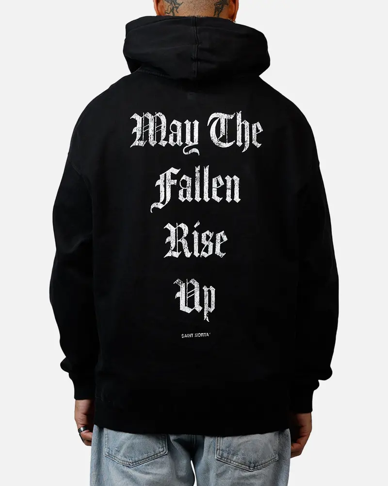 Saint Morta Fallen Rising Boxy Hoodie Black 1