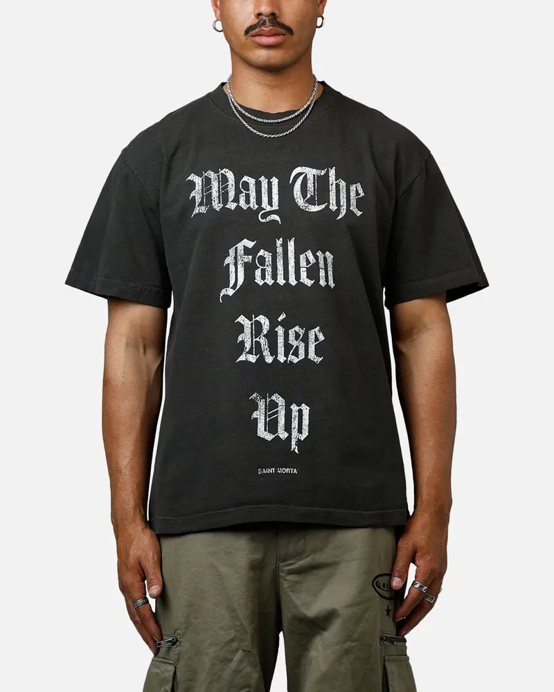 Saint Morta Fallen Rising Boxy T-Shirt Black Wash 1