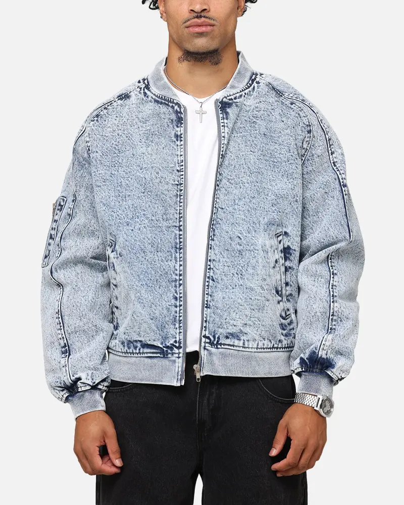 Saint Morta Flight Denim Jacket Blue Stonewash 1
