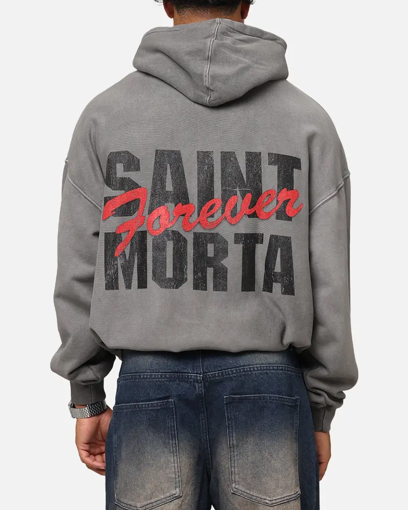 Saint Morta Forever Boxy Hoodie Washed Charcoal 1
