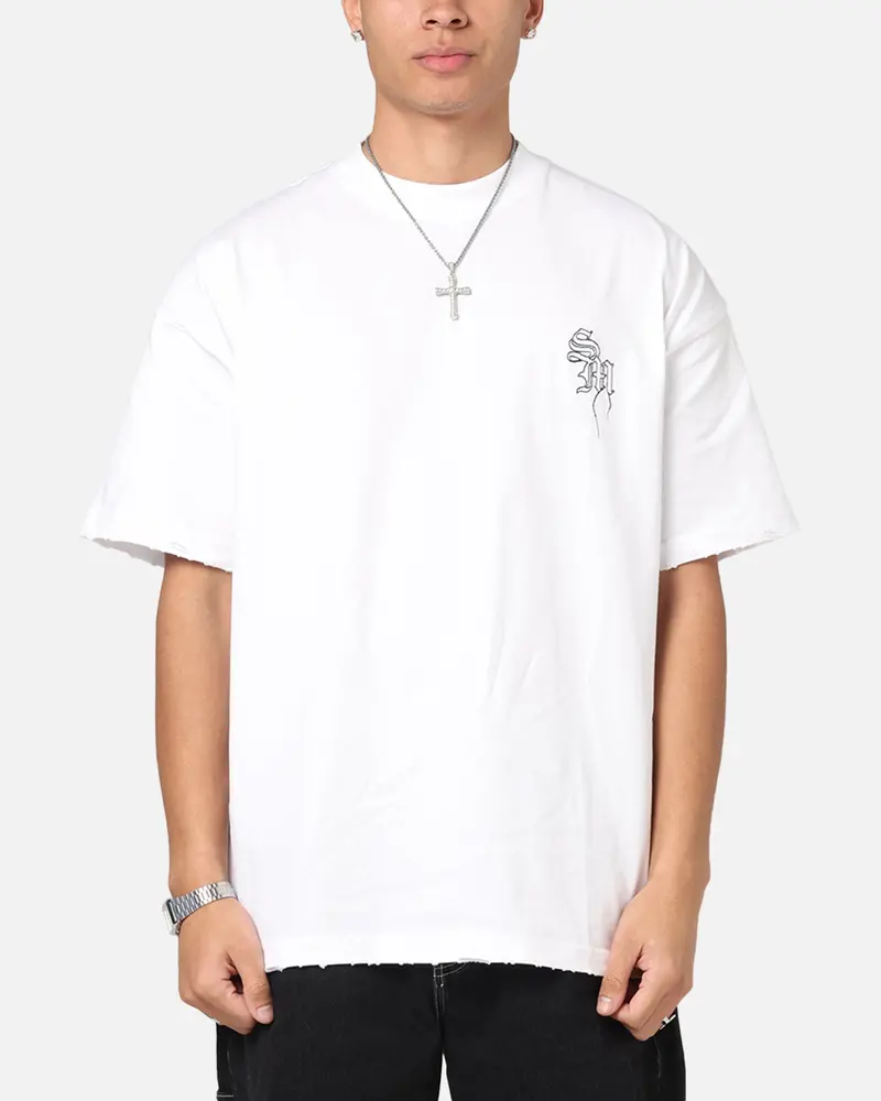Saint Morta Fray Boxy T-Shirt White 1