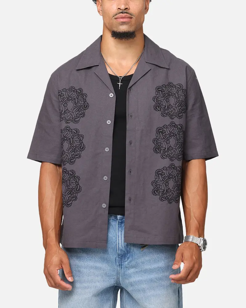 Saint Morta Gardenia Button Up Shirt Black Shadow 1