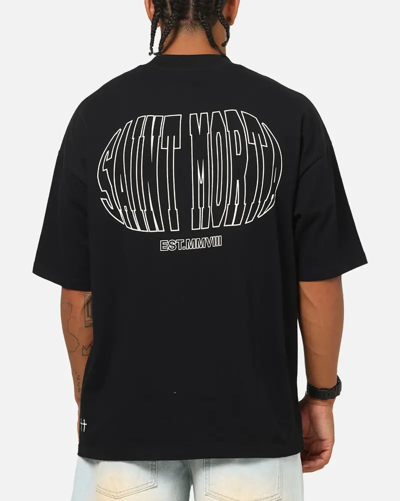 Saint Morta Global Boxy T-Shirt Black 1