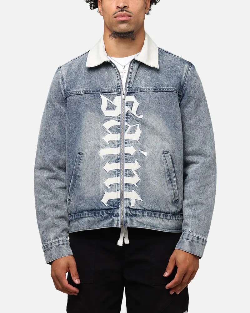 Saint Morta Gothic Distressed Denim Jacket Dirty Denim 1