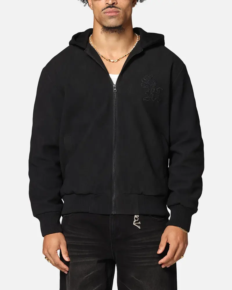 Saint Morta Gothic Hooded Pu Bomber Jacket Black/Black 1