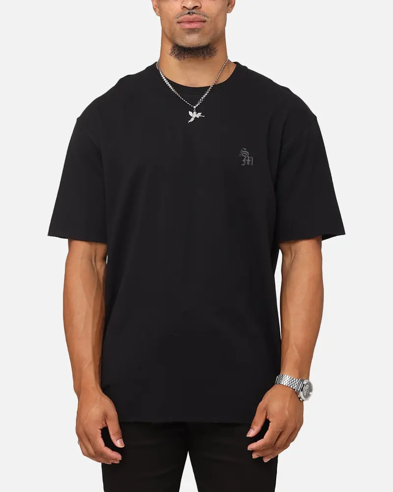 Saint Morta Gothic Monogram Box T-Shirt Black 1