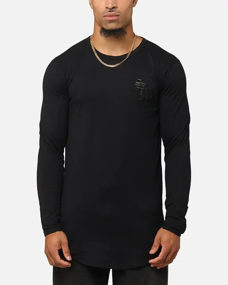 Saint Morta Gothic Monogram El Duplo Long Sleeve T-Shirt Black 1