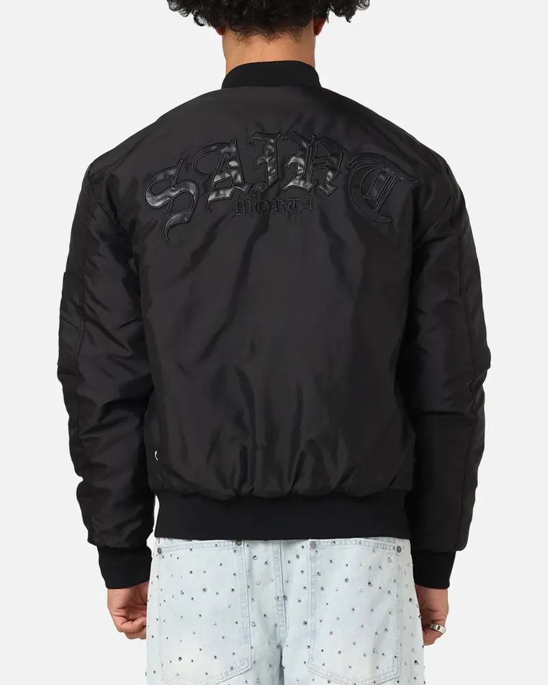 Saint Morta Gothic Noir Bomber Jacket Black 1