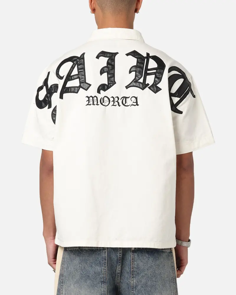 Saint Morta Gothic Noir Button Up Shirt White/Black 1