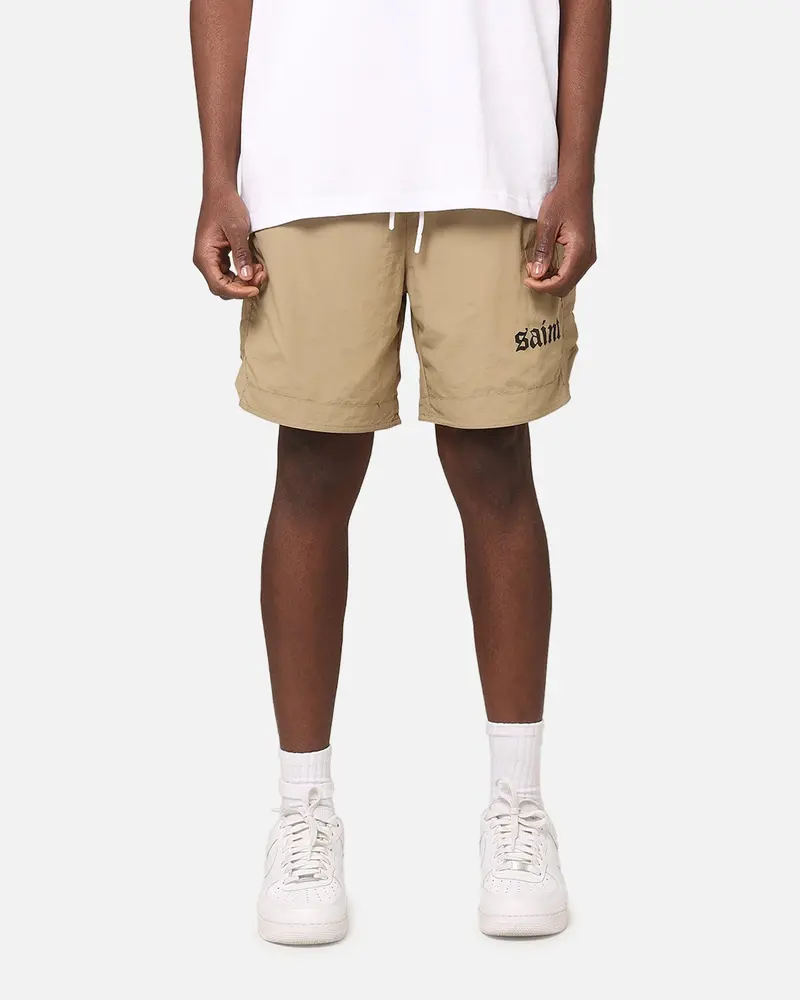 Saint Morta Gothic Nylon Shorts Tan 1
