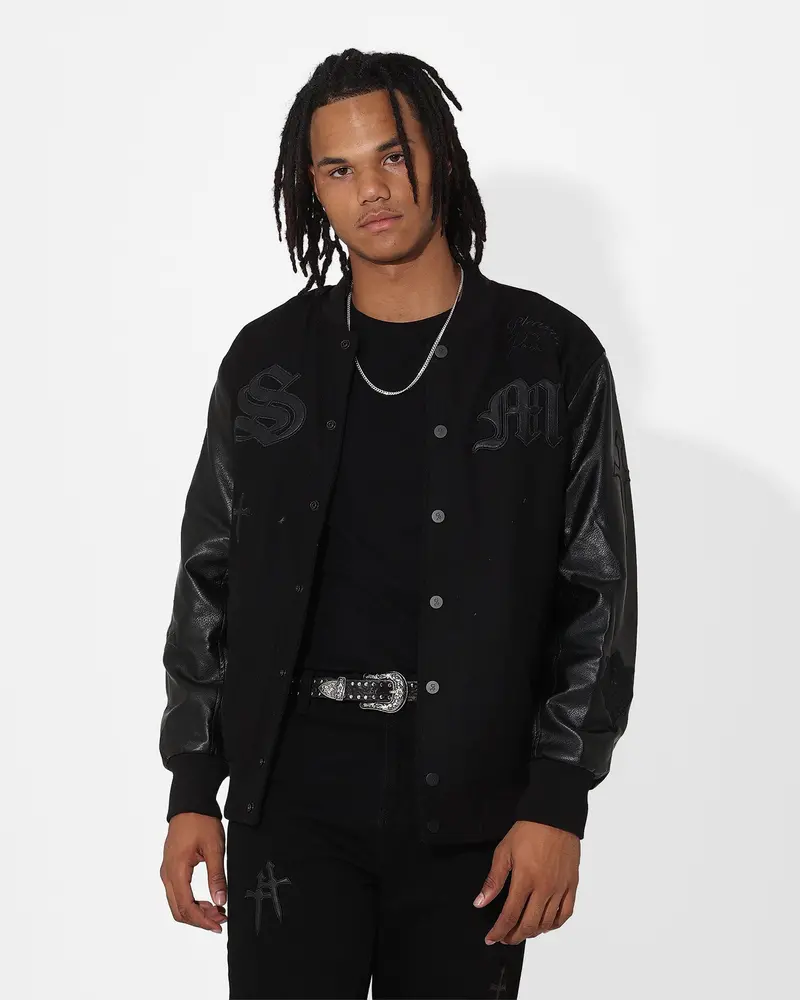Saint Morta Graveyard Varsity Jacket Black/Black 1