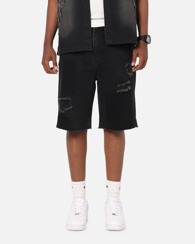 Saint Morta Halo Damage Jorts Black 1
