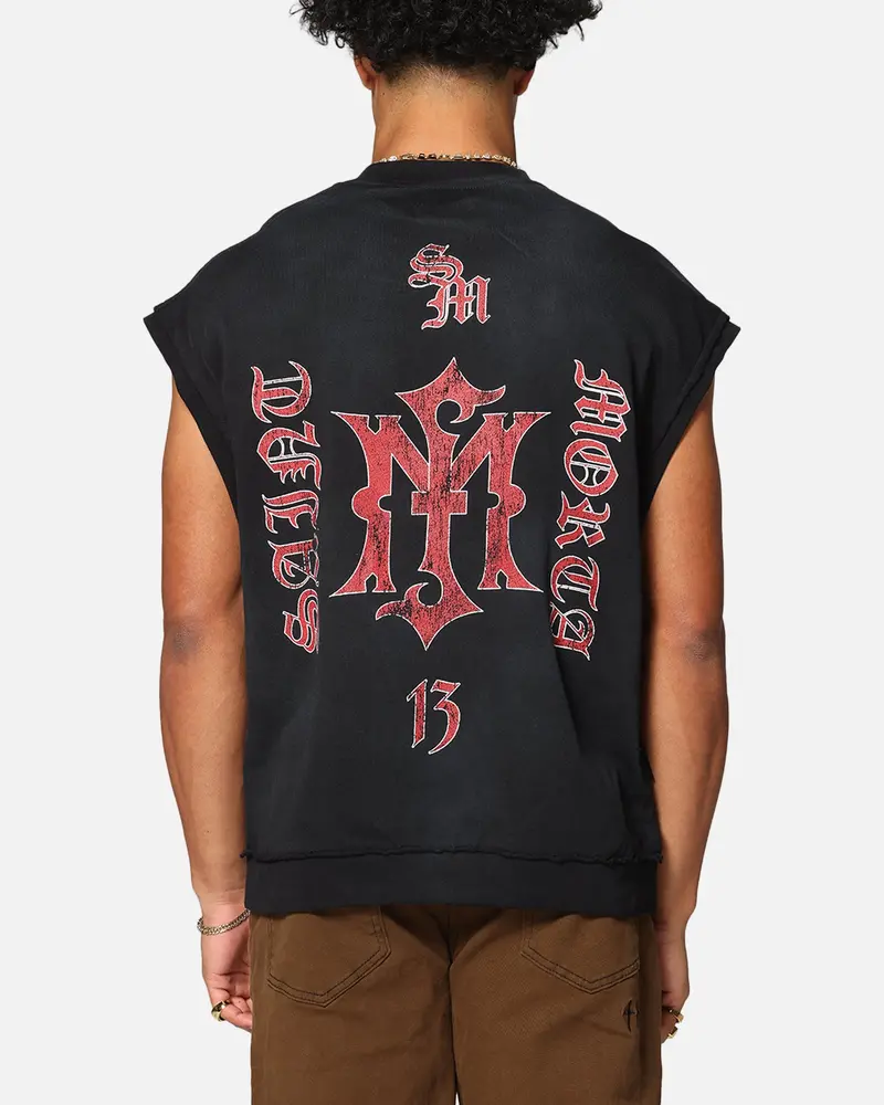 Saint Morta Hardcore Cut Off T-Shirt Sunfade Grey 1