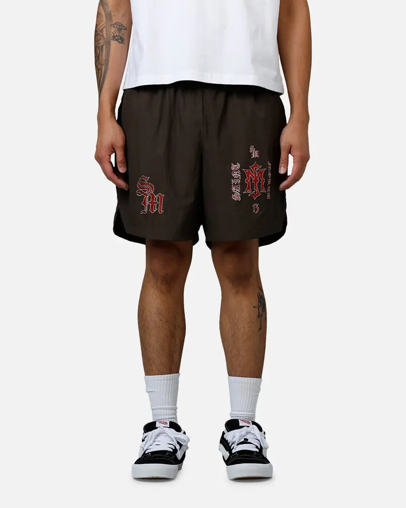Saint Morta Hardcore Nylon Shorts Dark Brown 1