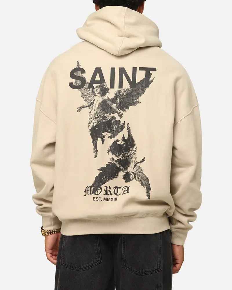 Saint Morta Heavens Boxy Hoodie Stone 1