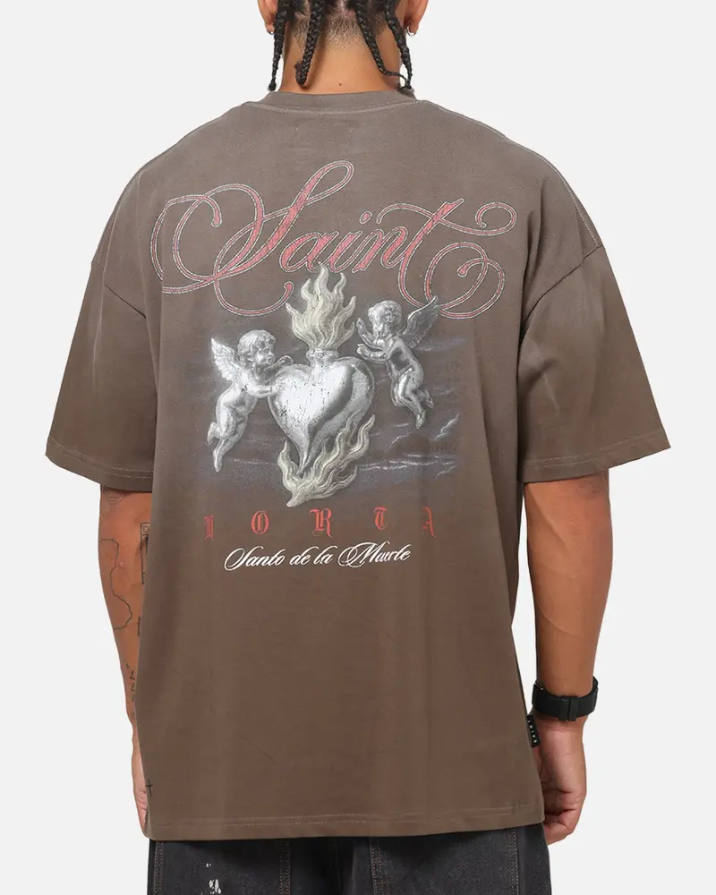 Saint Morta Heavens Kitchen Boxy T-Shirt Washed Brown 1