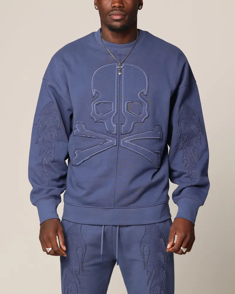 Saint Morta Hellfire Boxy Crewneck Petrol Blue 1