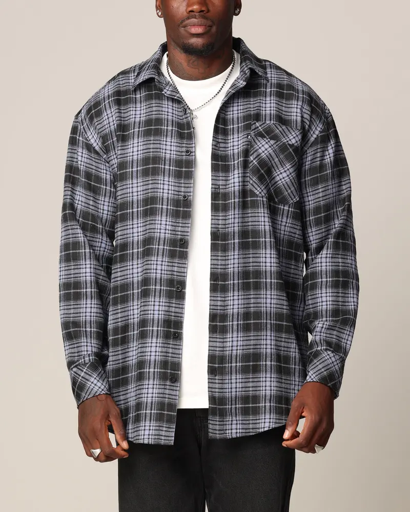 Saint Morta Heron Flannel Shirt Blue/Black 1