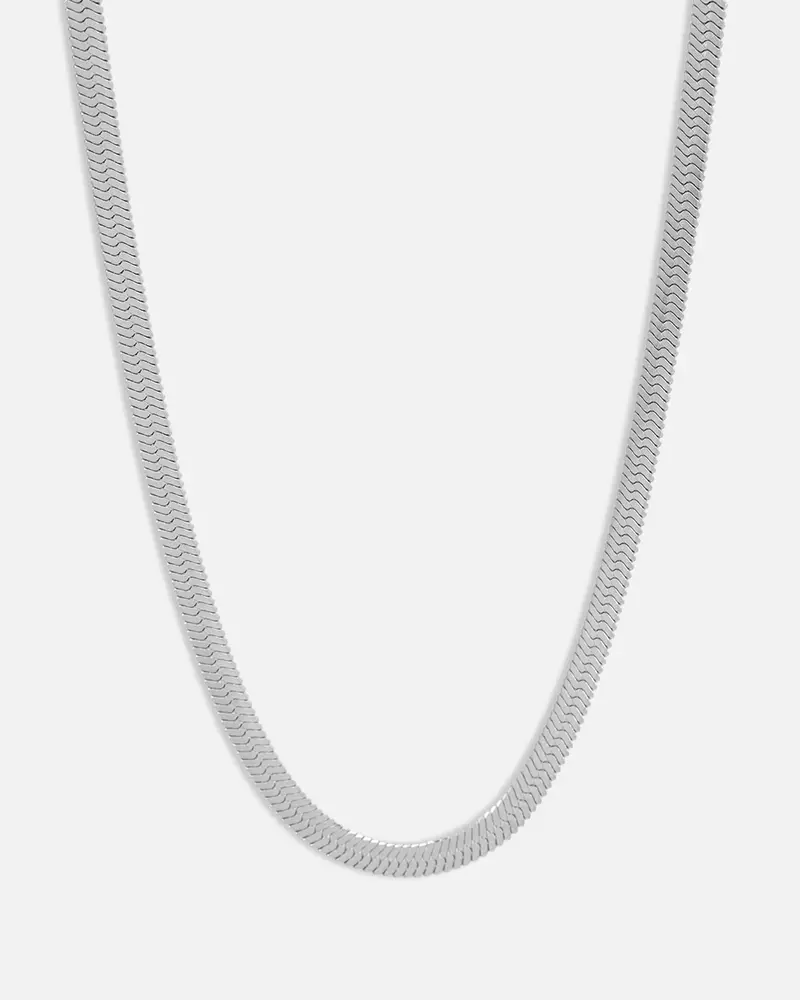 Saint Morta Herringbone Necklace White Gold 1